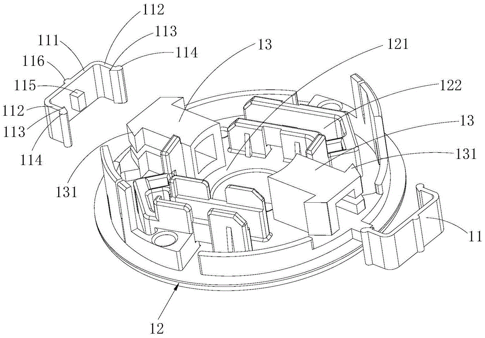 Brush buckle and motor end cover and motor with the brush buckle