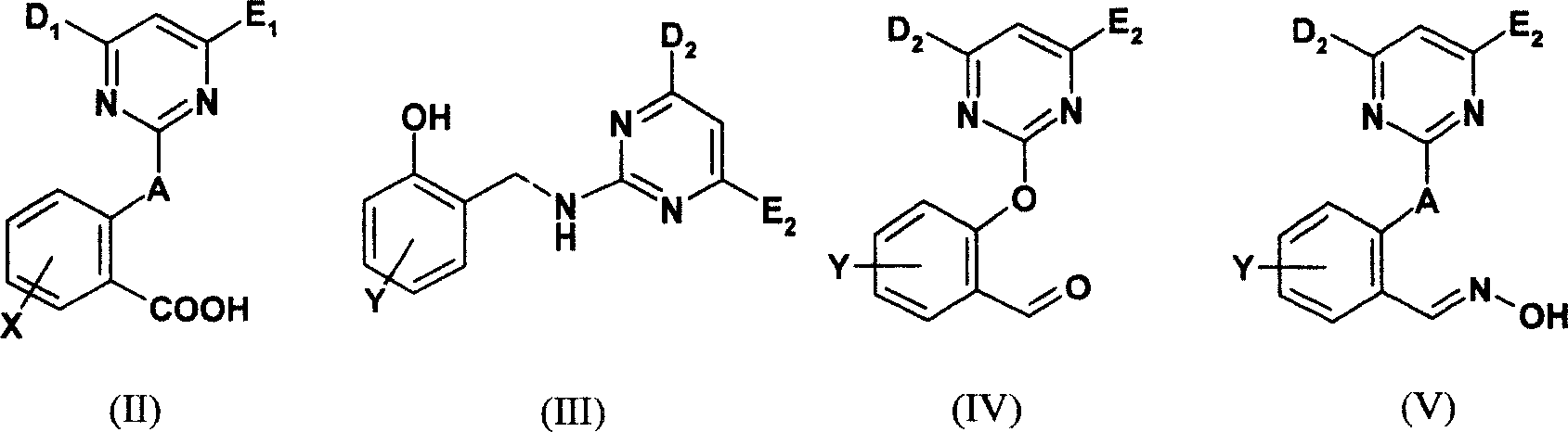 2-pyrimidine oxy-benzoic acid [2-(pyrimidine amino methyl)]benester compound, its preparation and use thereof