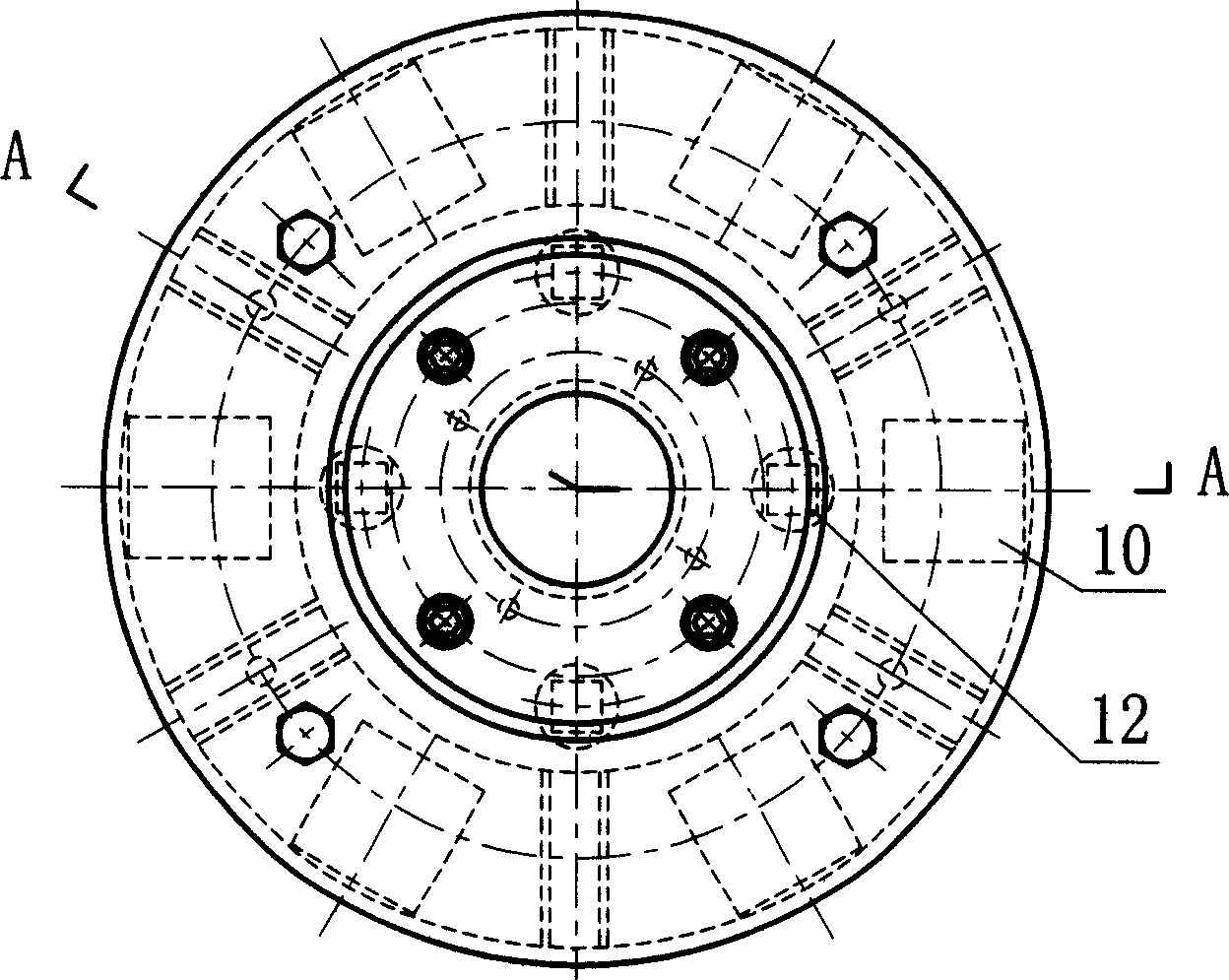 Foot structure of four foot walking robot with foot float support