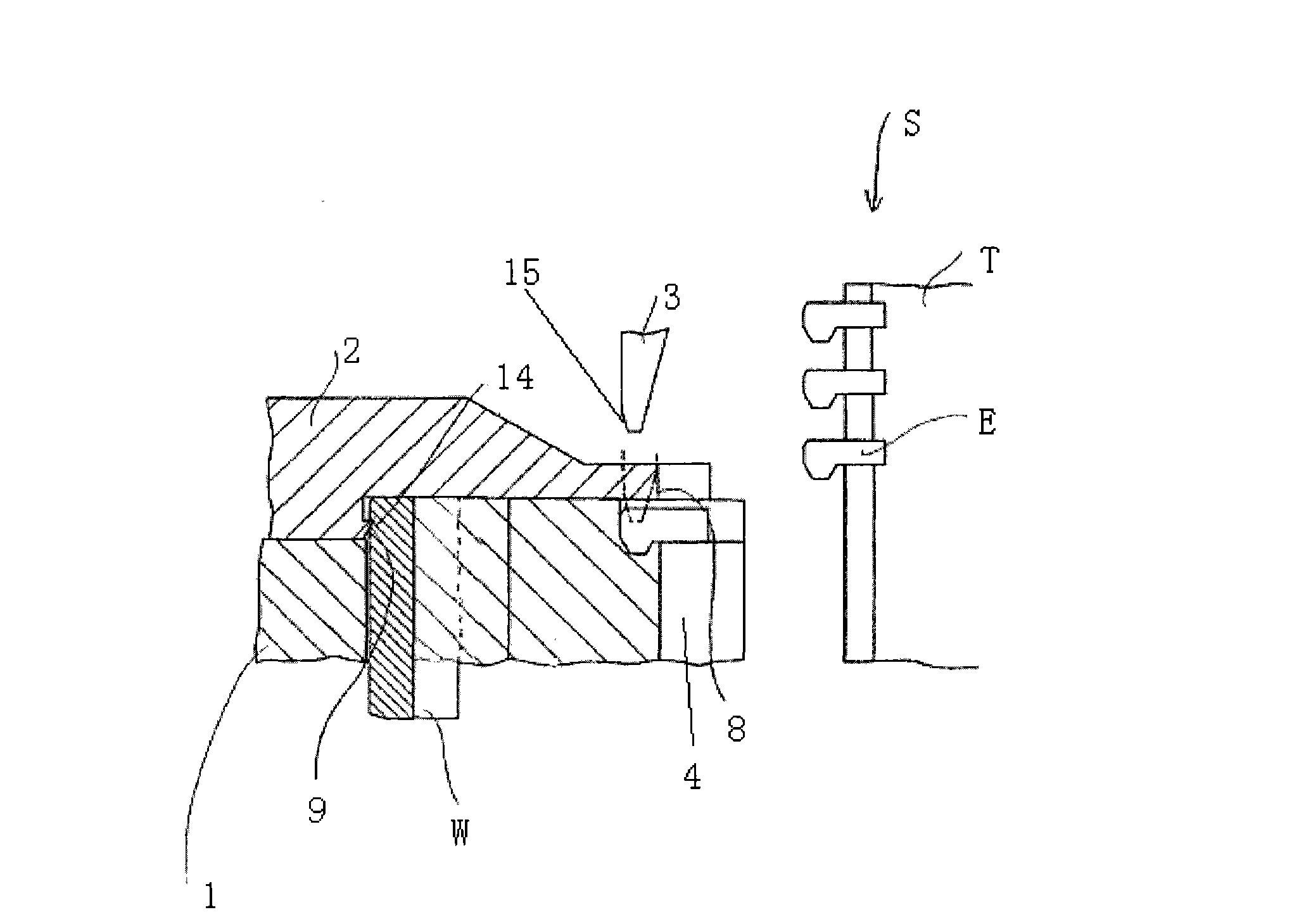 Engaging element forming device for zipper and engaging element for zipper