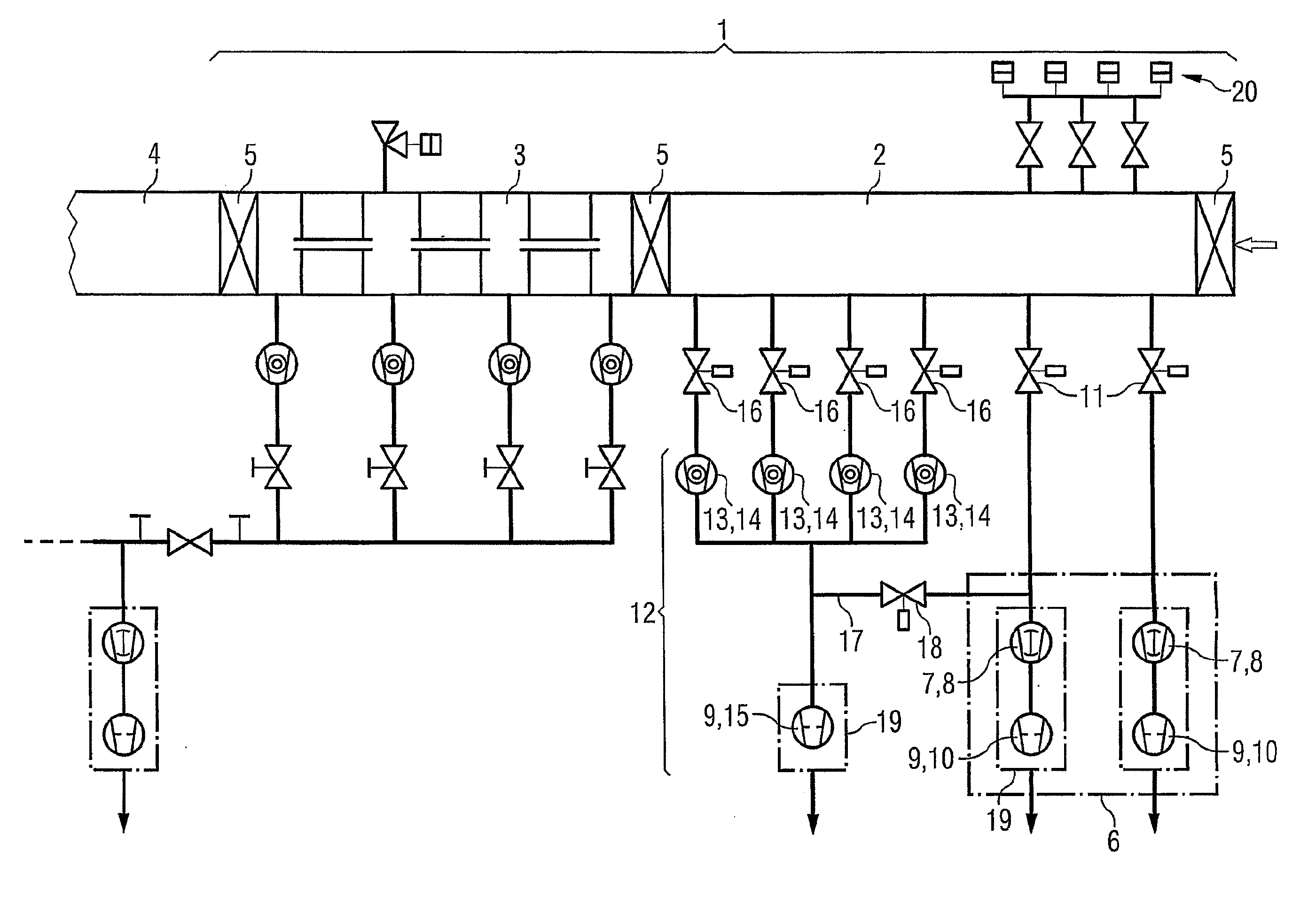 Sluice system for a vacuum facility