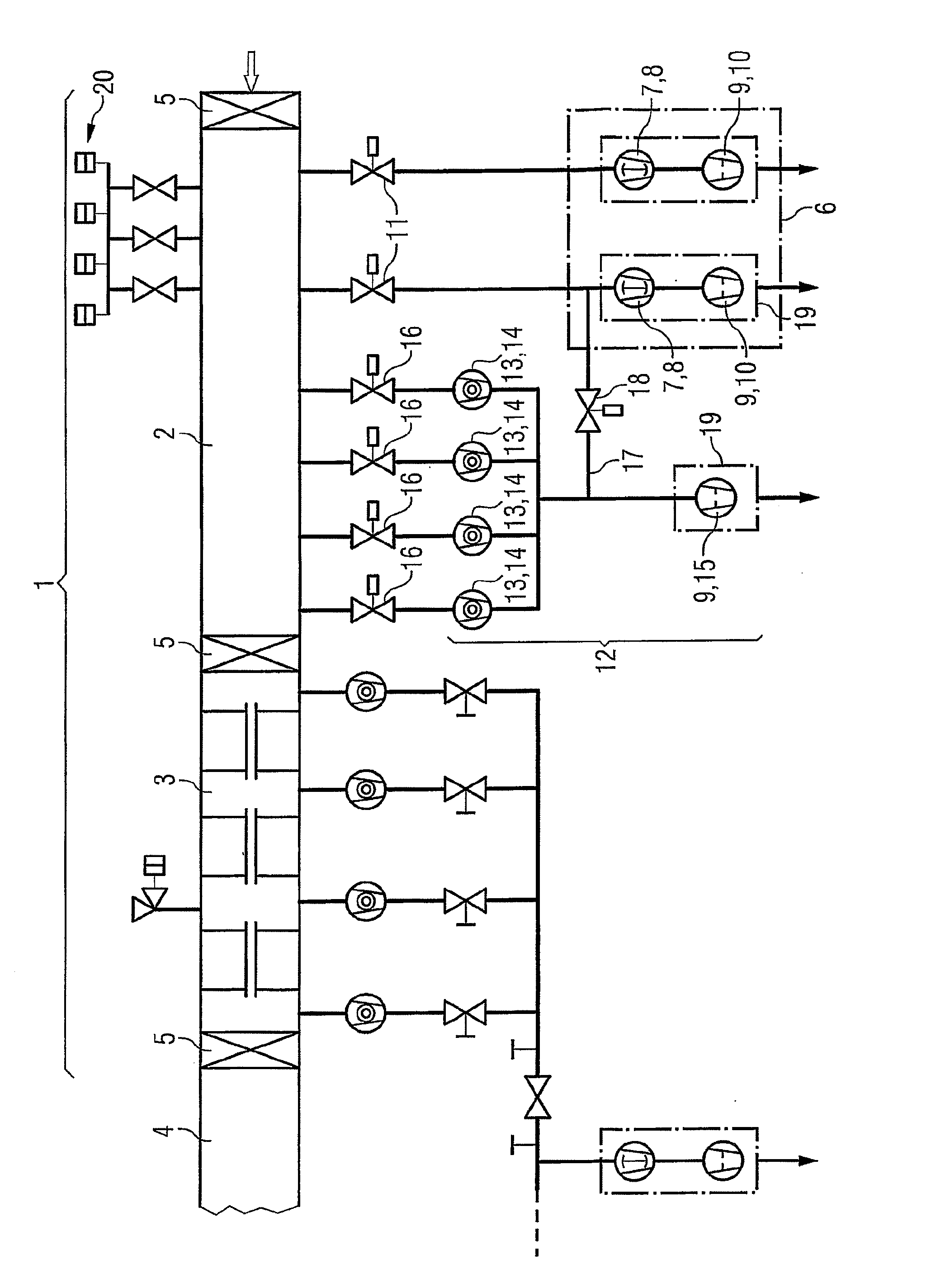 Sluice system for a vacuum facility