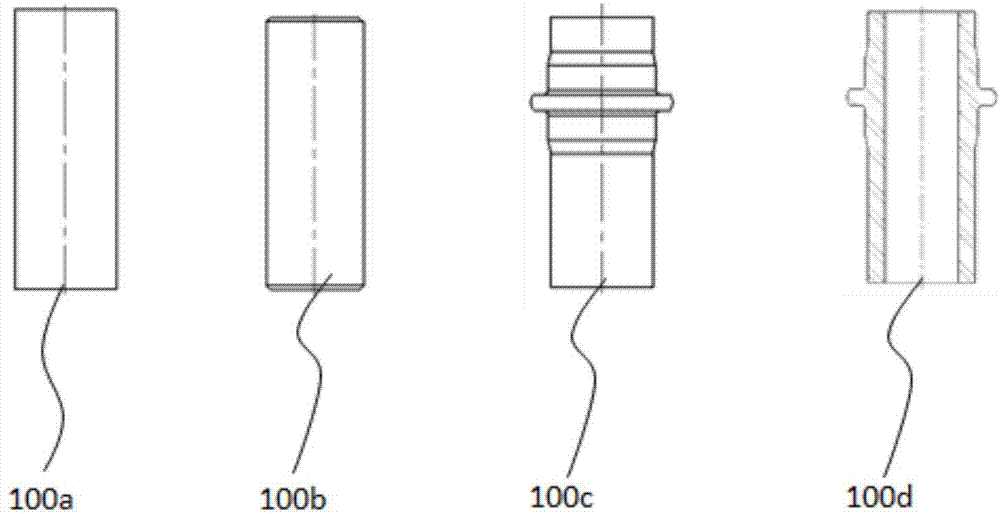 Cold forging forming process for hollow output shaft with flange edge