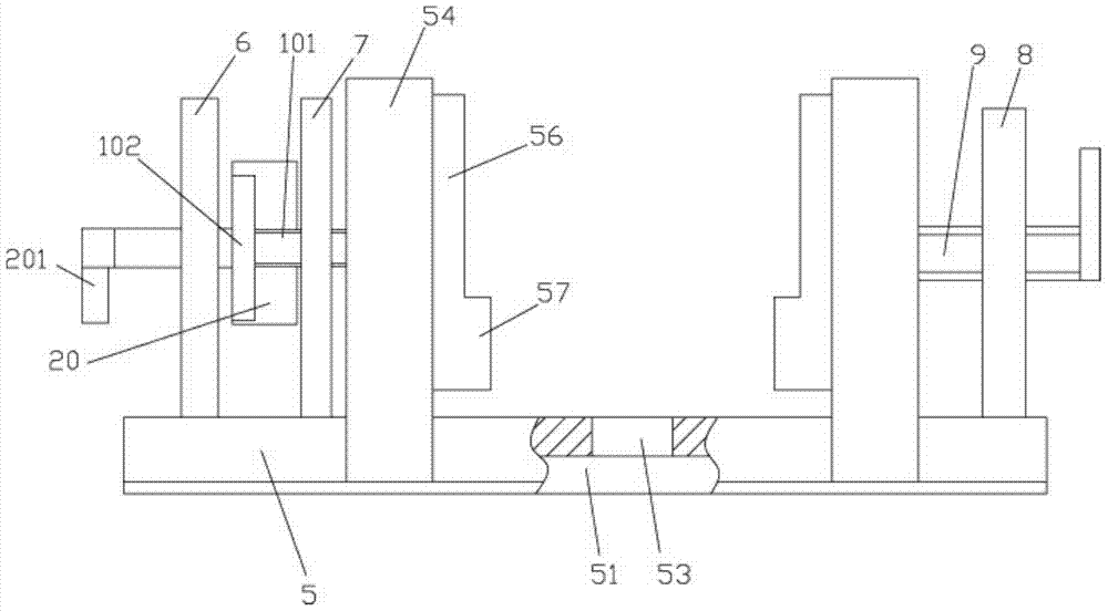 A workpiece clamping device with longitudinal movement of machine tool track