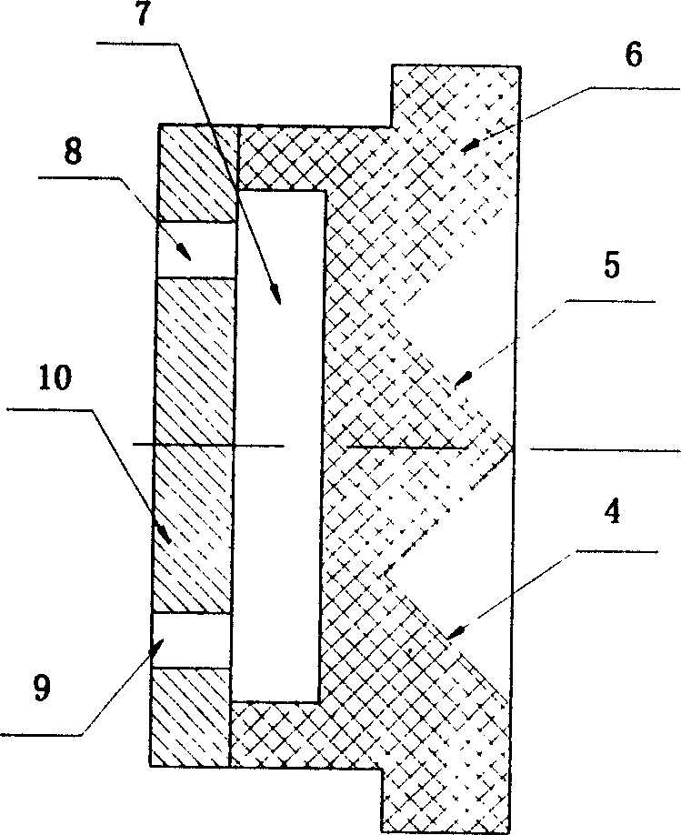 Combined holophote laser resonant cavity composed of right-angle round platform inboard surface and right-angle taper outboard surface