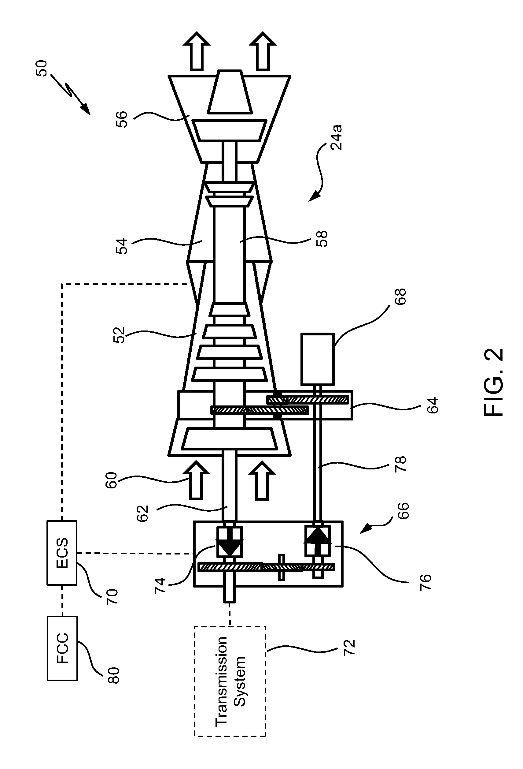 In-flight mechanically assisted turbine engine starting system