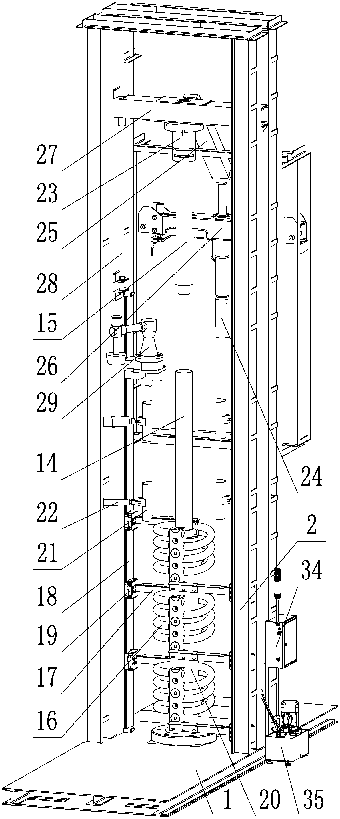 Remanufacturing repair equipment of vertical structure for stainless steel cladded vertical column