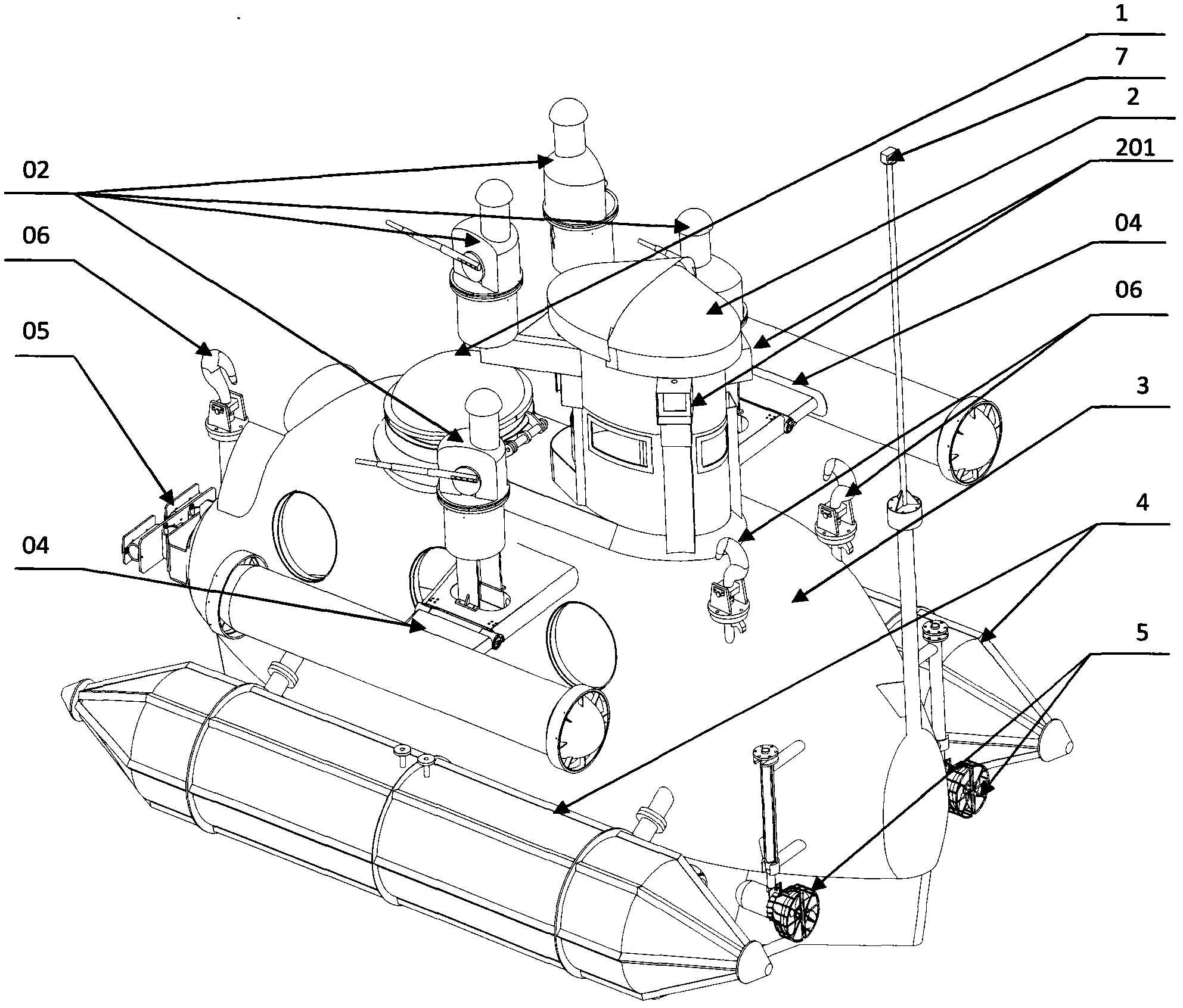 Underwater visualized fishing boat