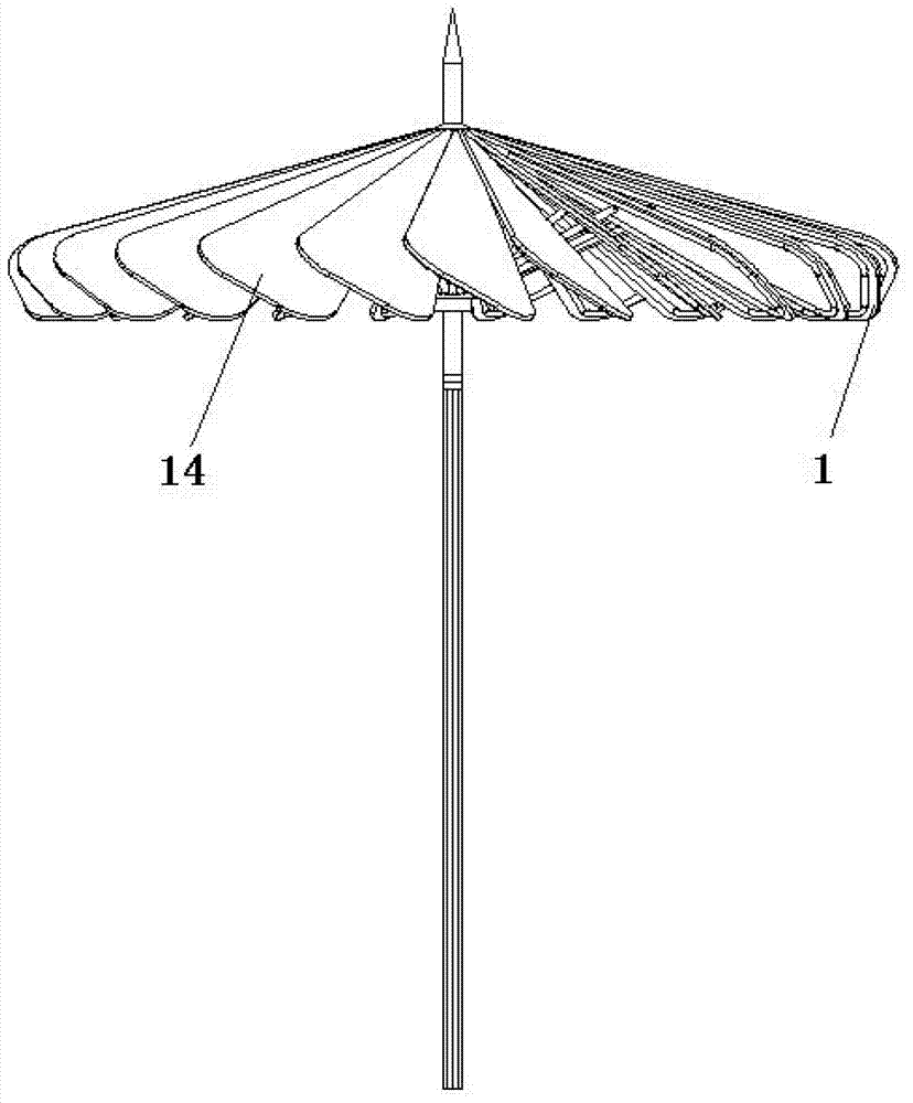 Windproof wind force reducing sunshade