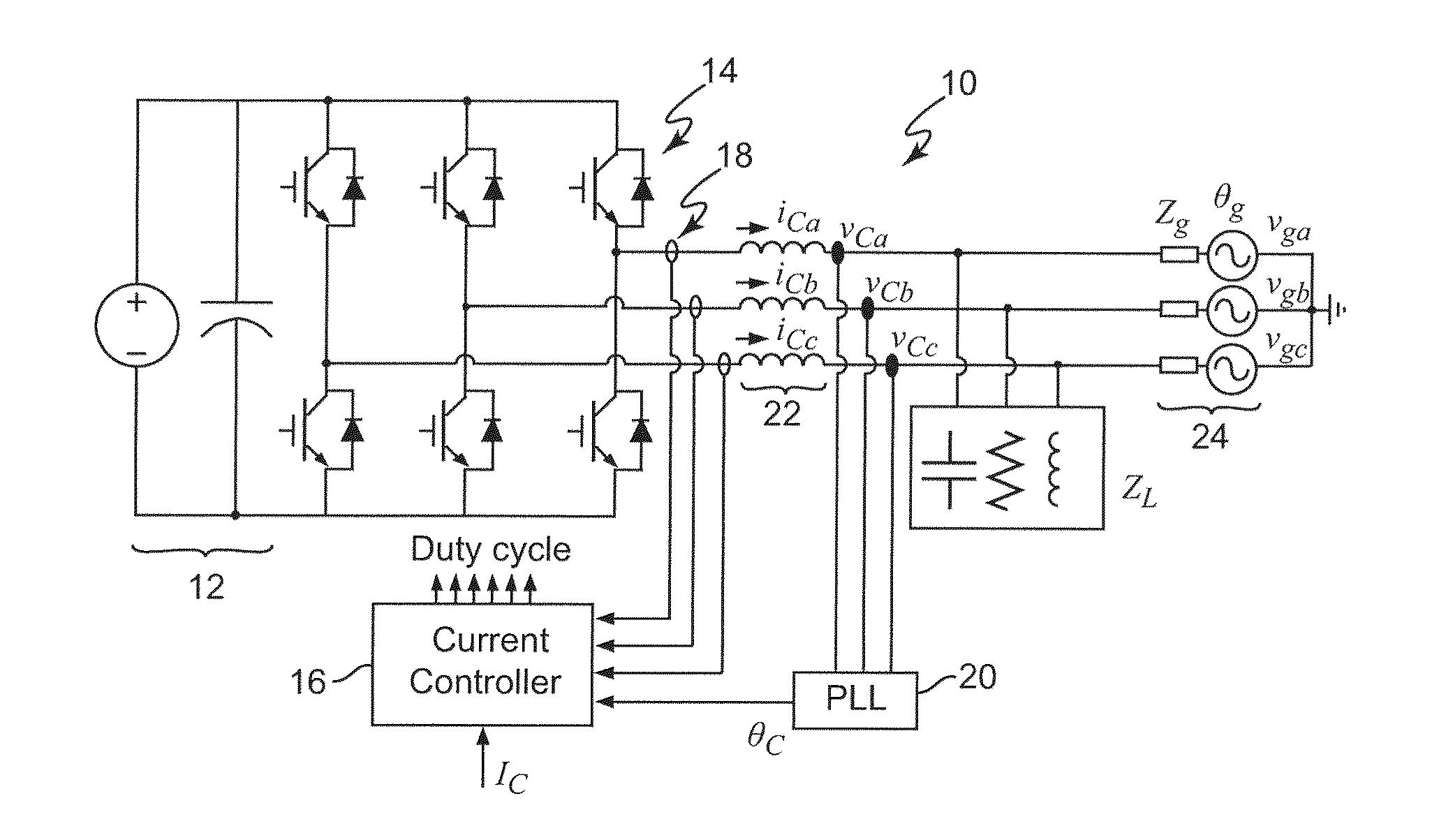 Anti-islanding protection in three-phase converters using grid synchronization small-signal stability