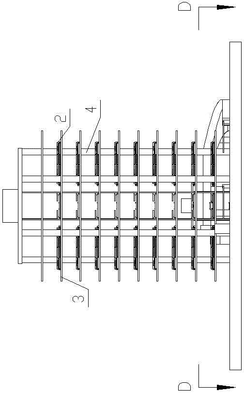 Tower-type parking building with elevator with two-side exits