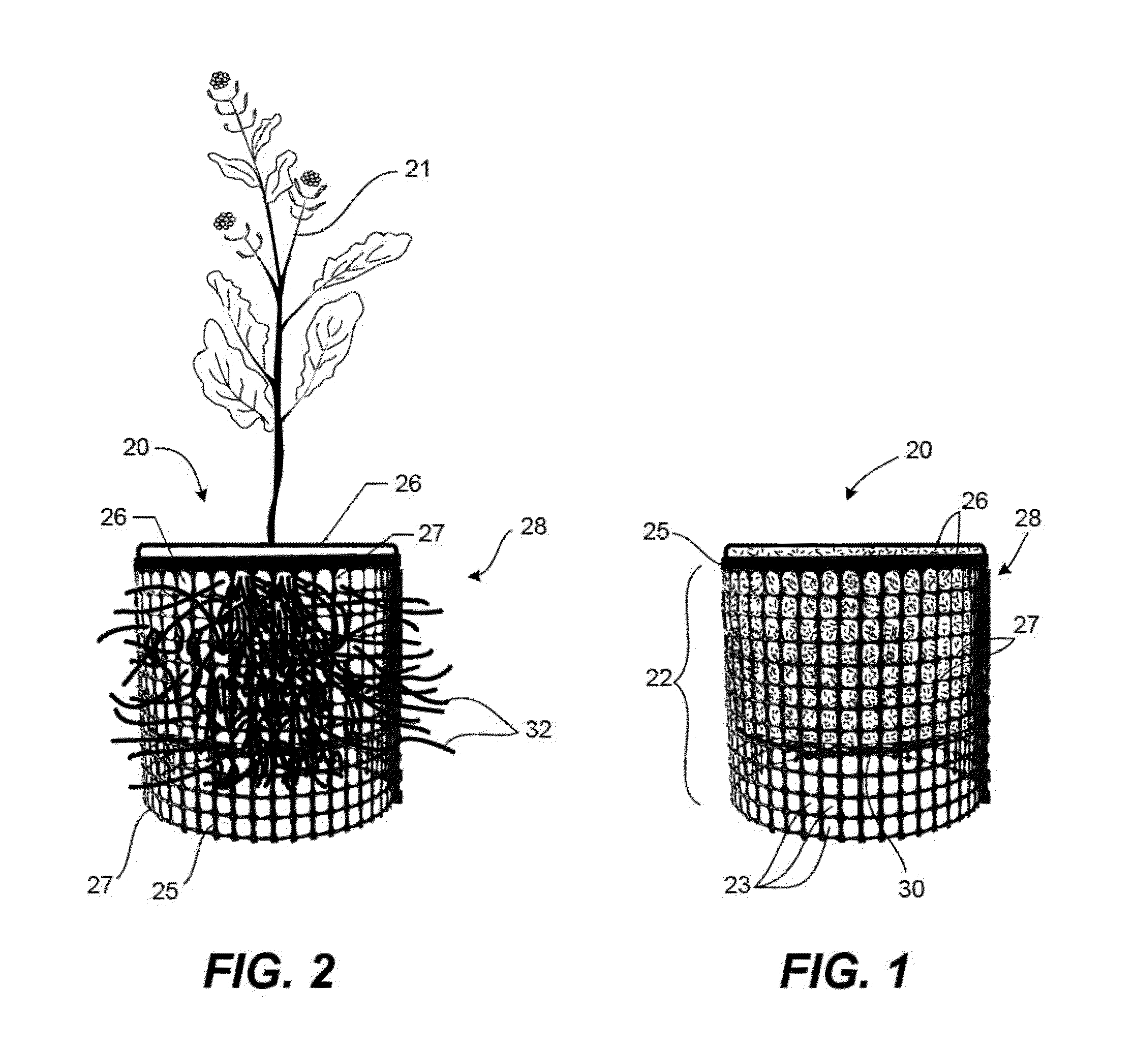 Plant container assembly and method