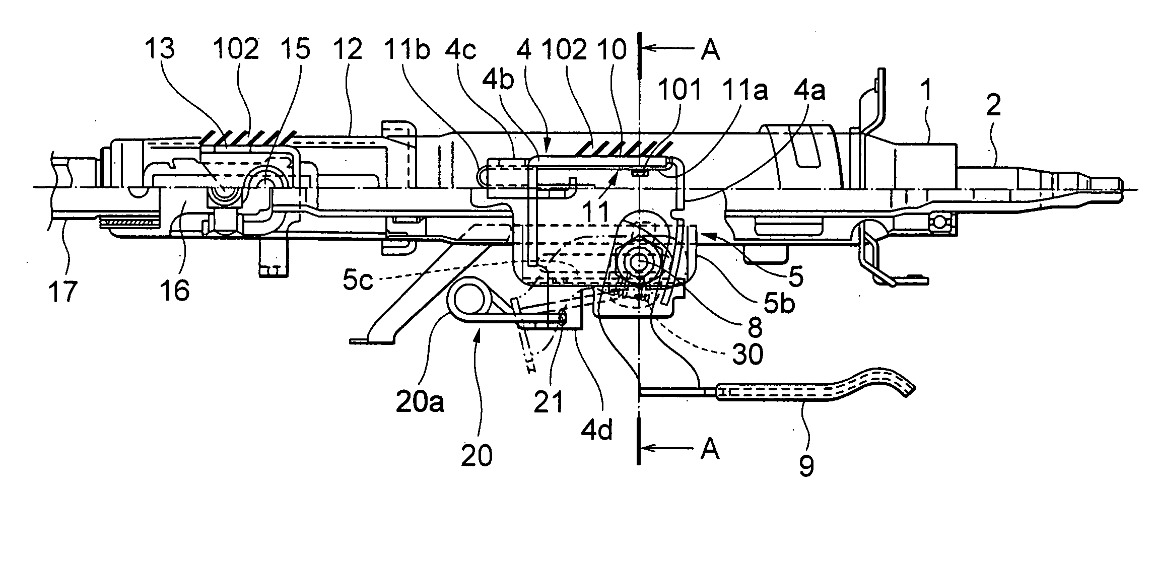 Tilt steering column device for vehicle