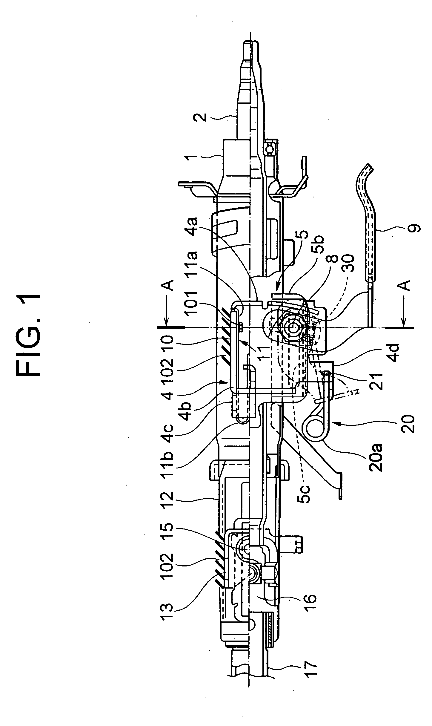 Tilt steering column device for vehicle