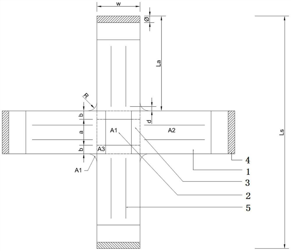 A kind of cross-shaped specimen for biaxial tensile strength test and its making method