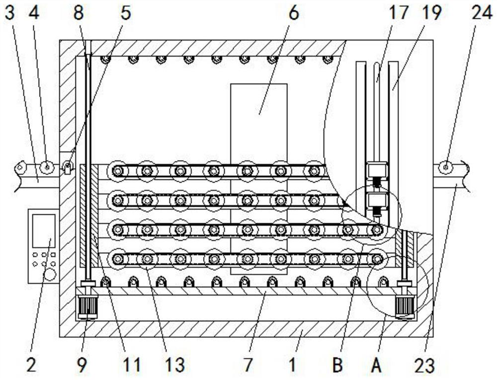 Drying device for gypsum board production line