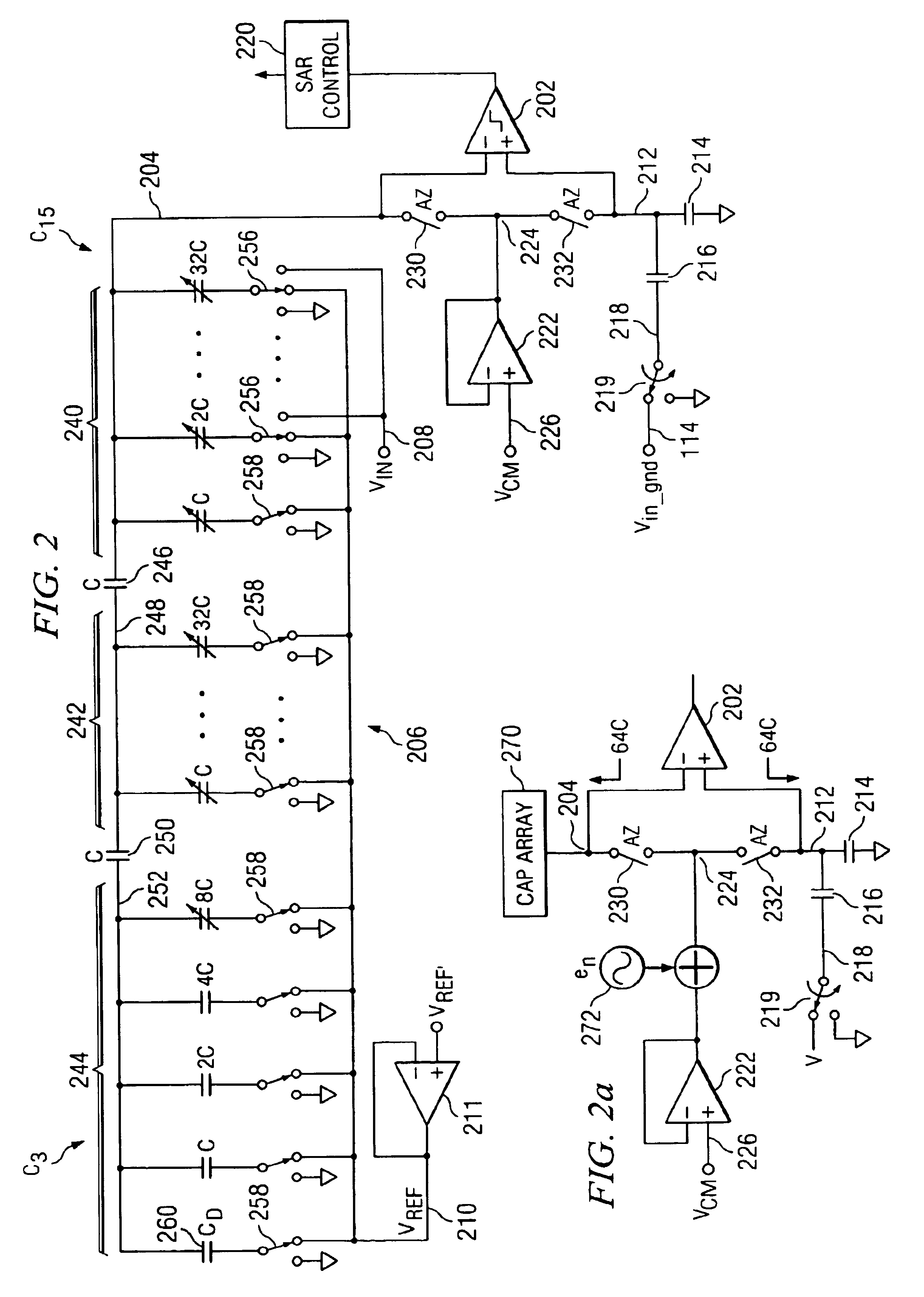 High speed comparator with blocking switches for SAR convertor