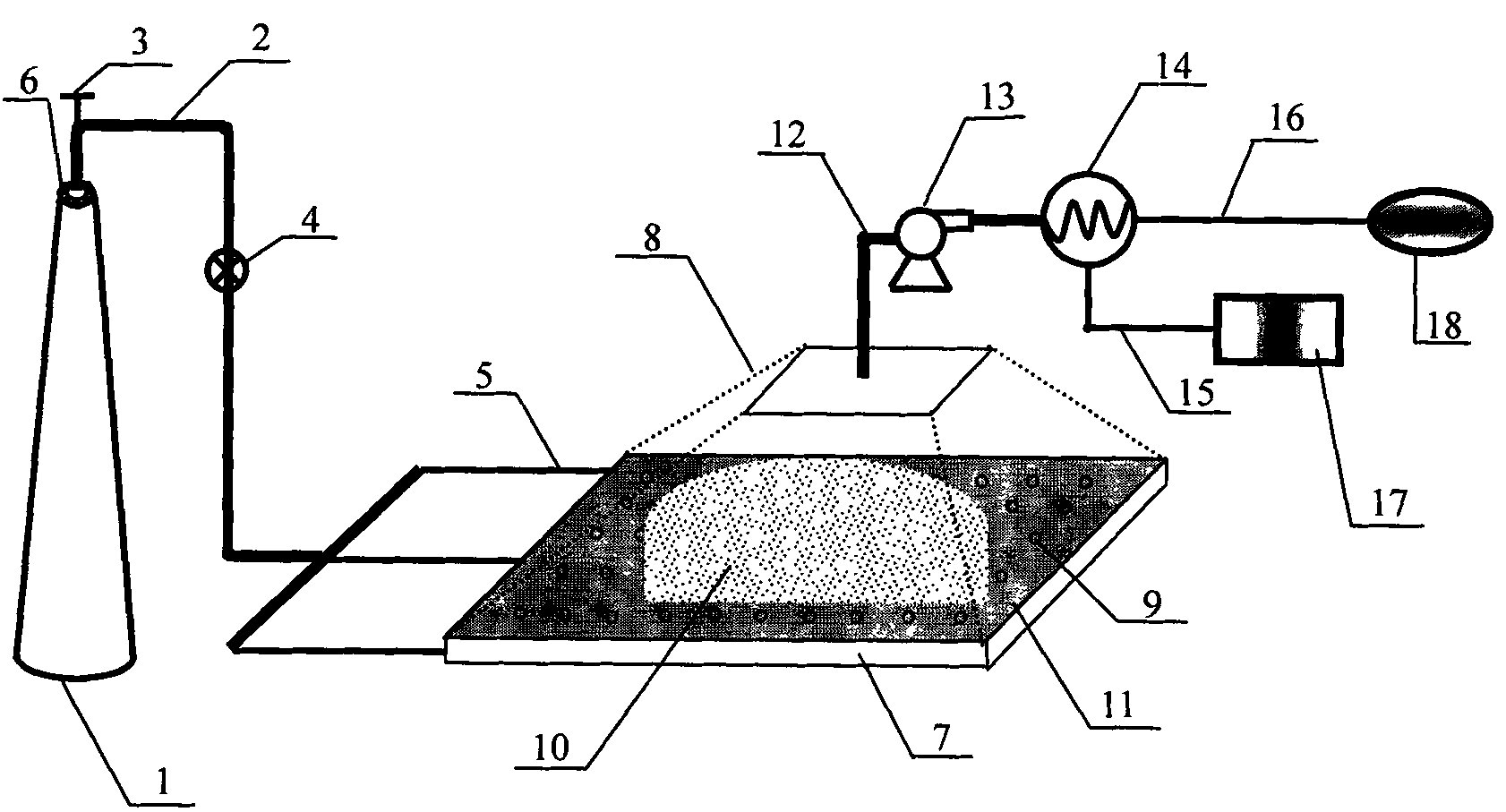 Device for treating volatile organic polluted soil by utilizing clean tail gas of power plant