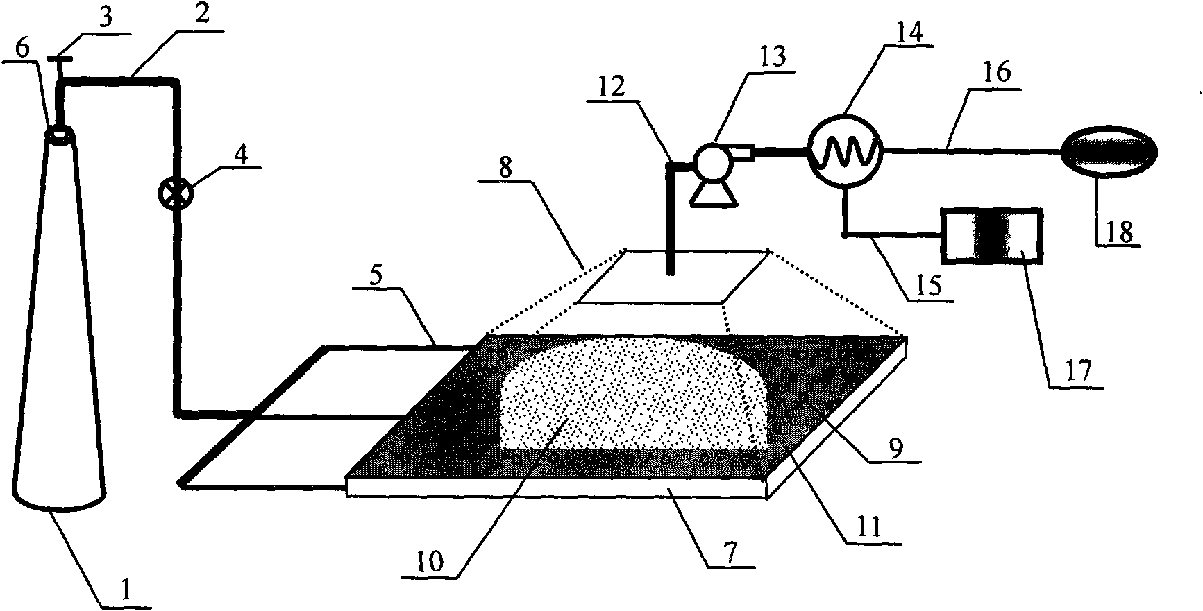 Device for treating volatile organic polluted soil by utilizing clean tail gas of power plant