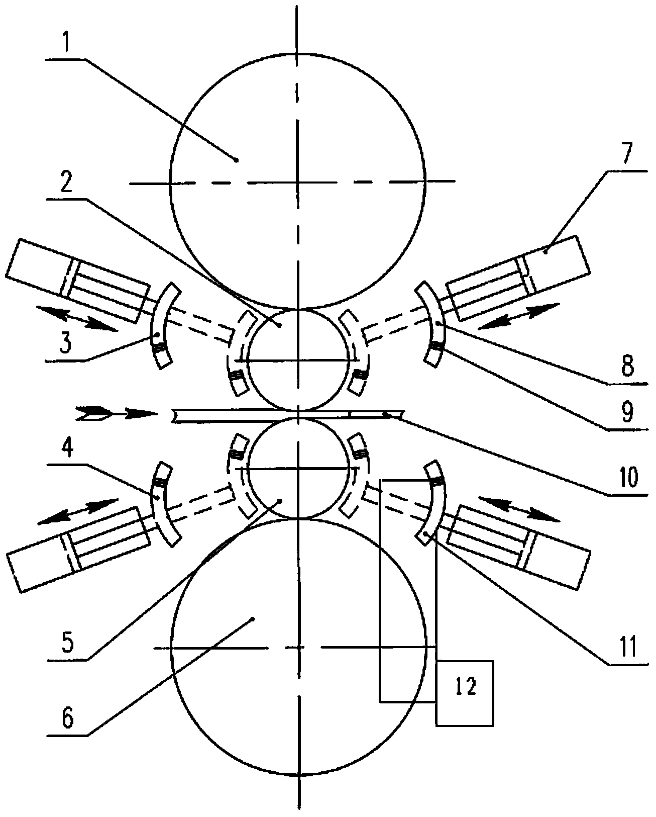 Device for on-line roller heating and temperature controlling for warm-rolling mill