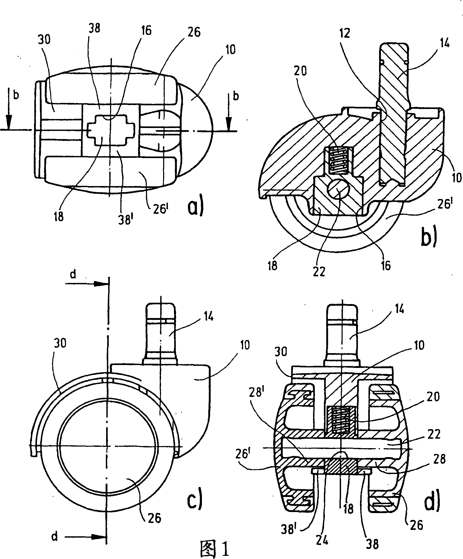 Twin-wheel caster