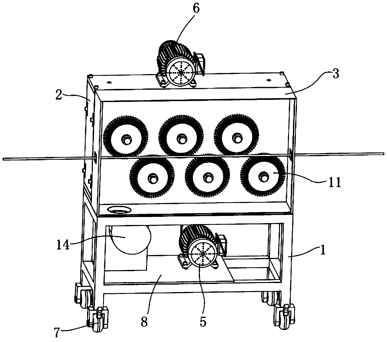 Automatic rust removal device of wire rod steel bars for rolling mill