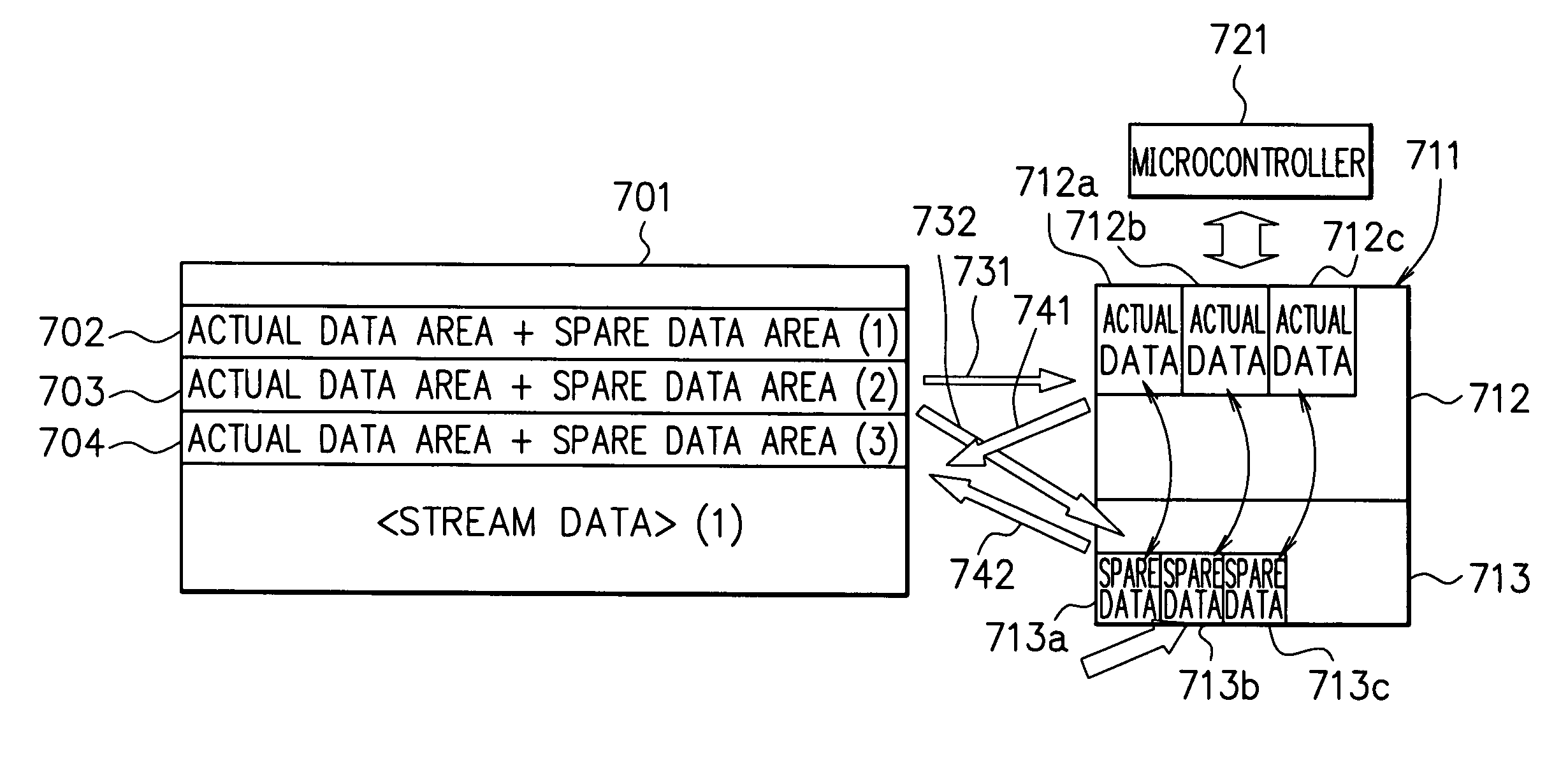 Memory device for controlling nonvolatile and volatile memories