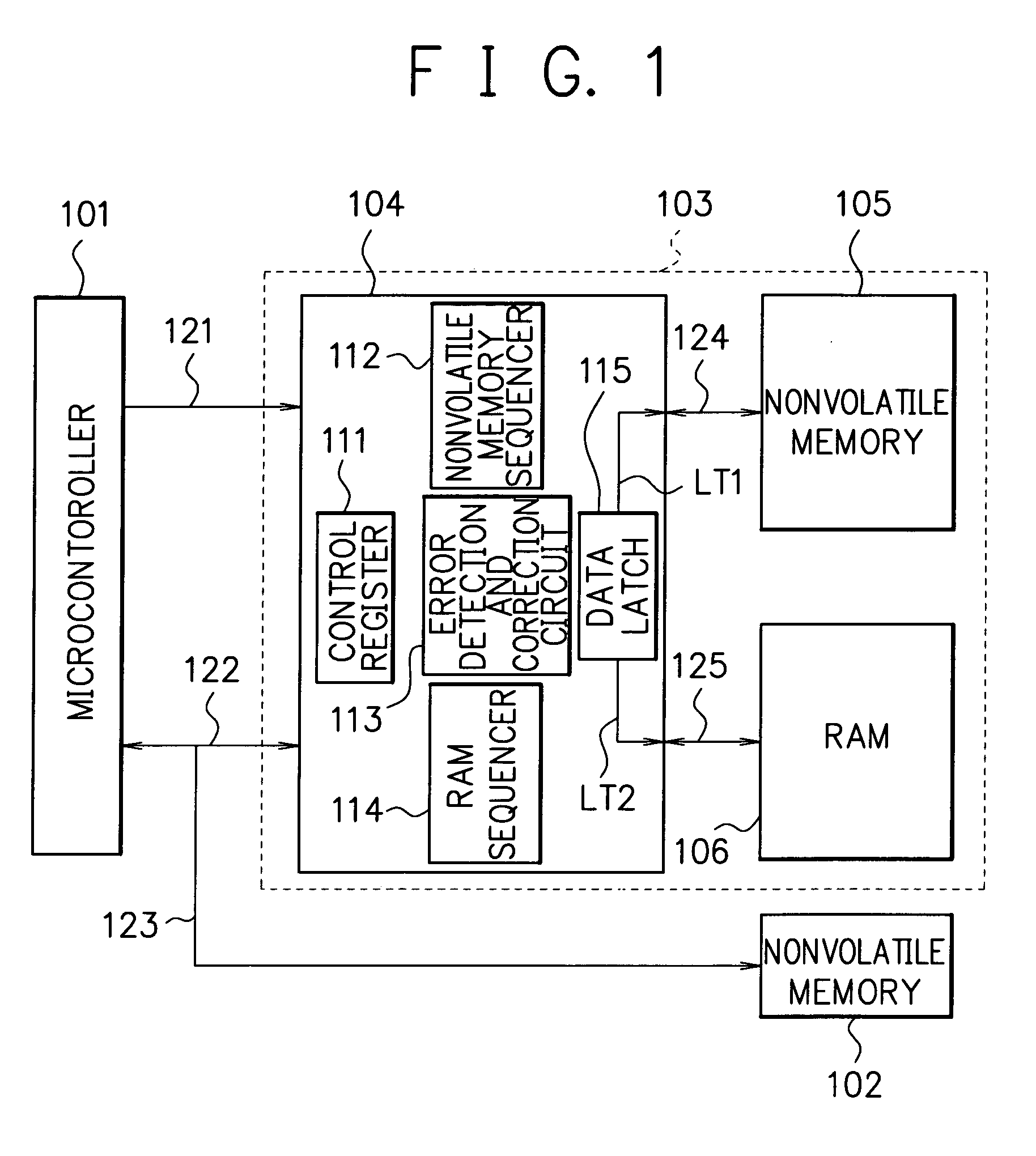 Memory device for controlling nonvolatile and volatile memories