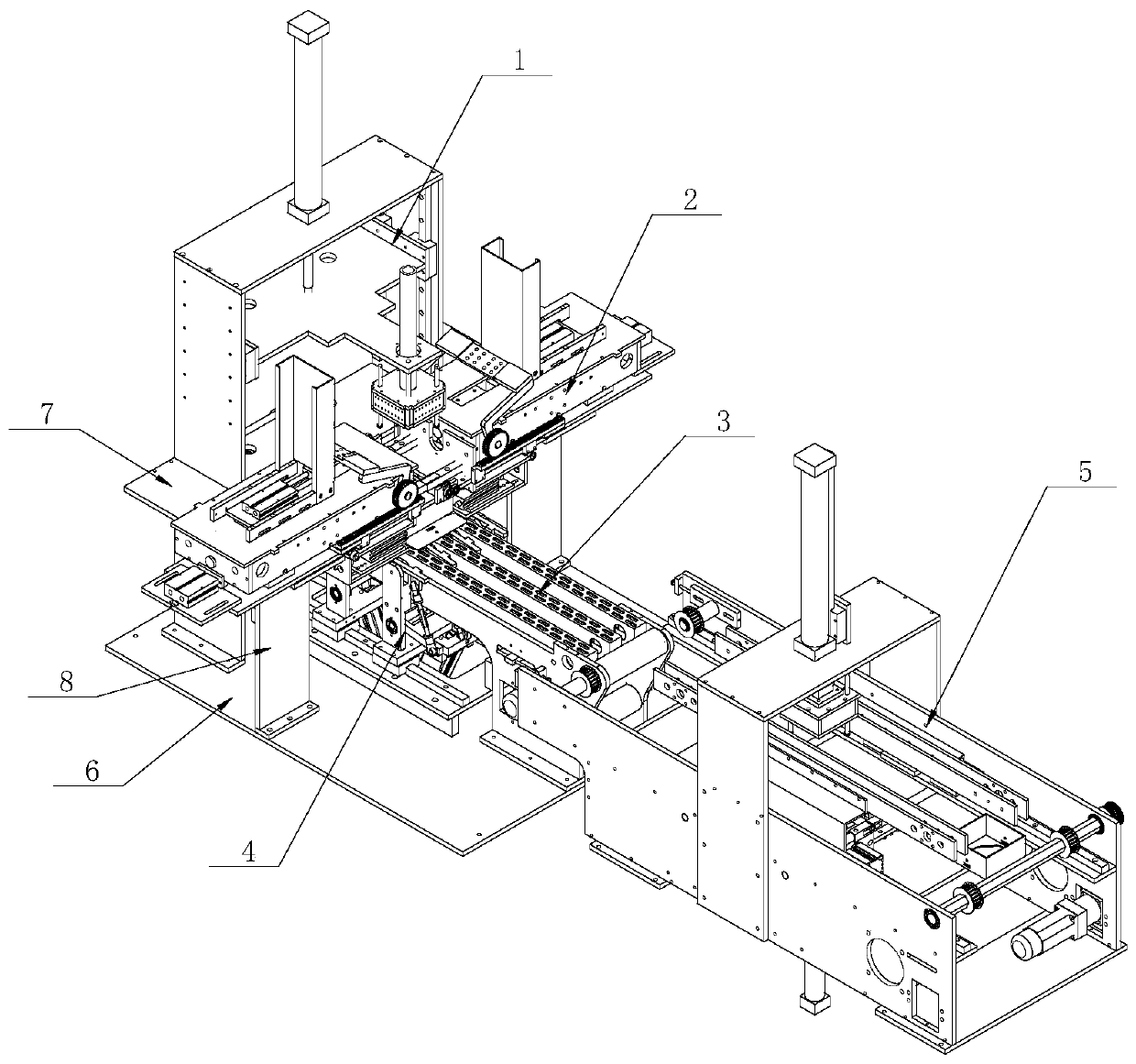 Packaging box one-time forming machine