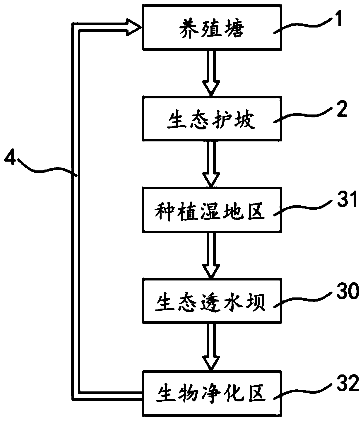 Bicarbonate saline-alkali soil pond circulation water ecological breeding system and breeding method