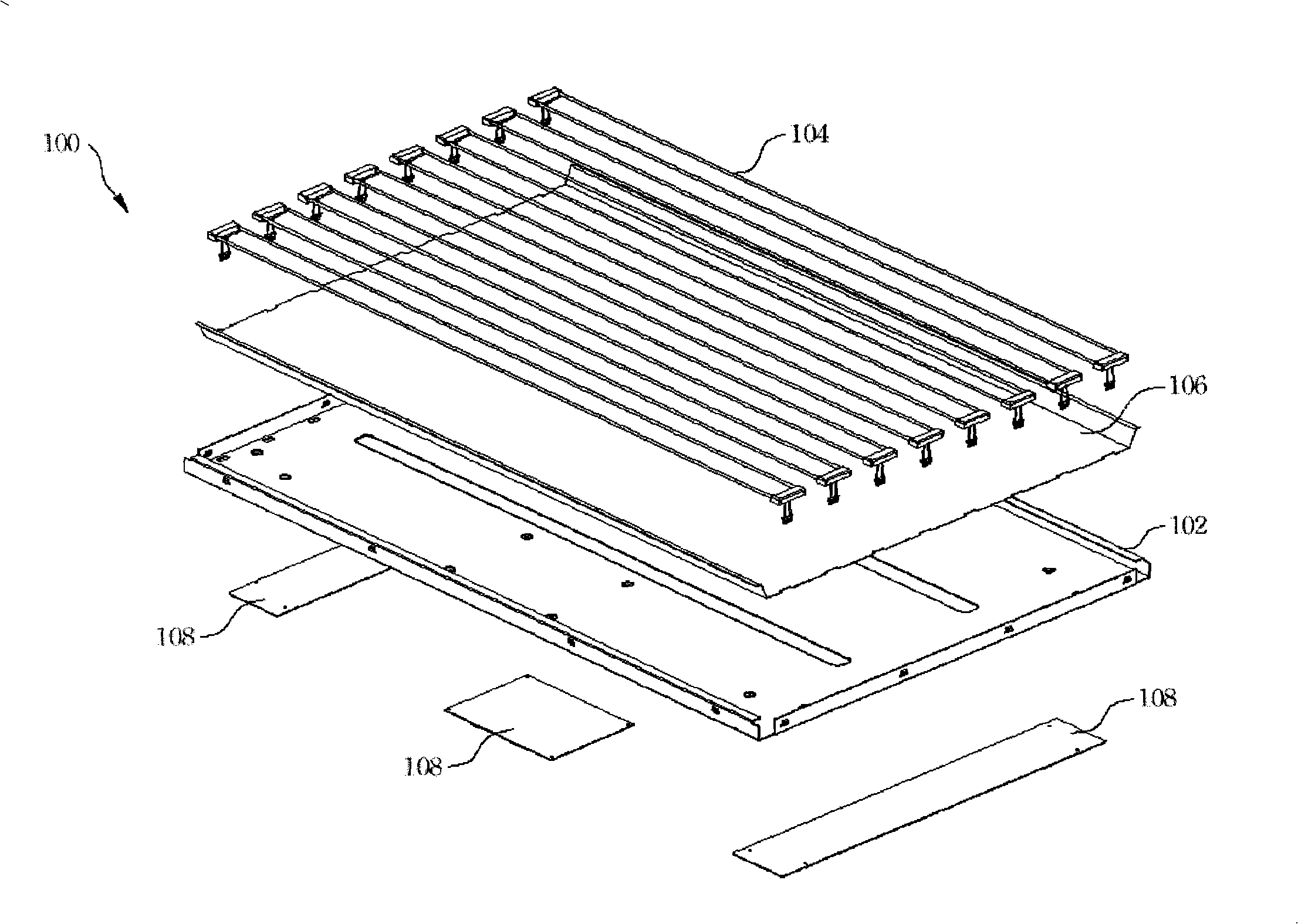 Directly-down backlight module as well as LCD device using the same