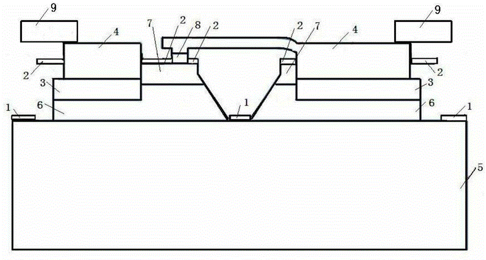 Gallium arsenide-based Schottky frequency-doubling diode with multi-beam leads