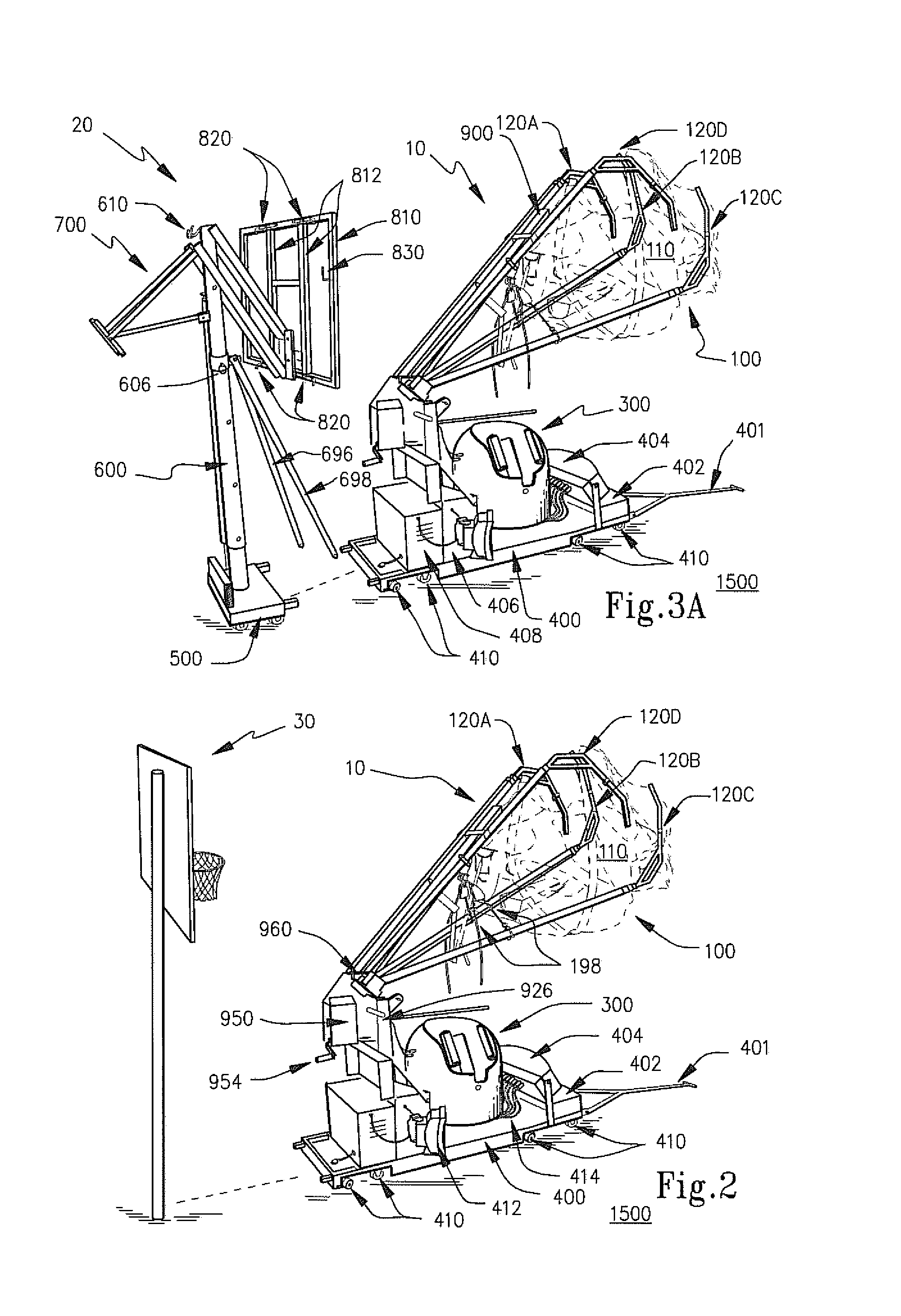 Return machine for spherical gameballs and transport apparatus incorporating the same