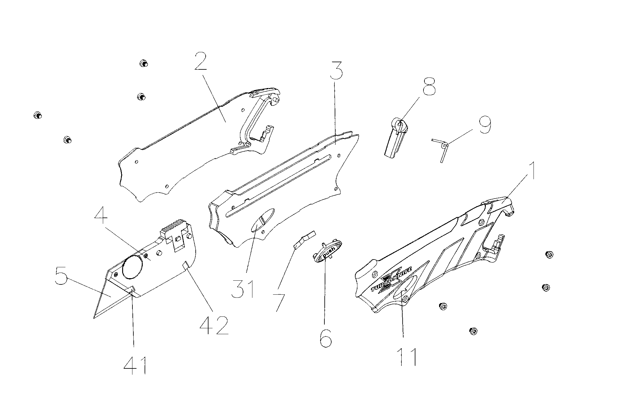 Self-locking safety cutting knife