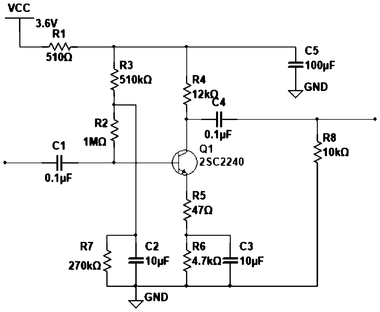 Two-stage wake-up circuit for underwater acoustic communication and wake-up method thereof