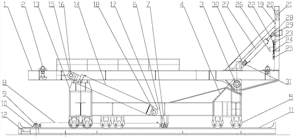 Container turnover platform capable of achieving door holding and door opening