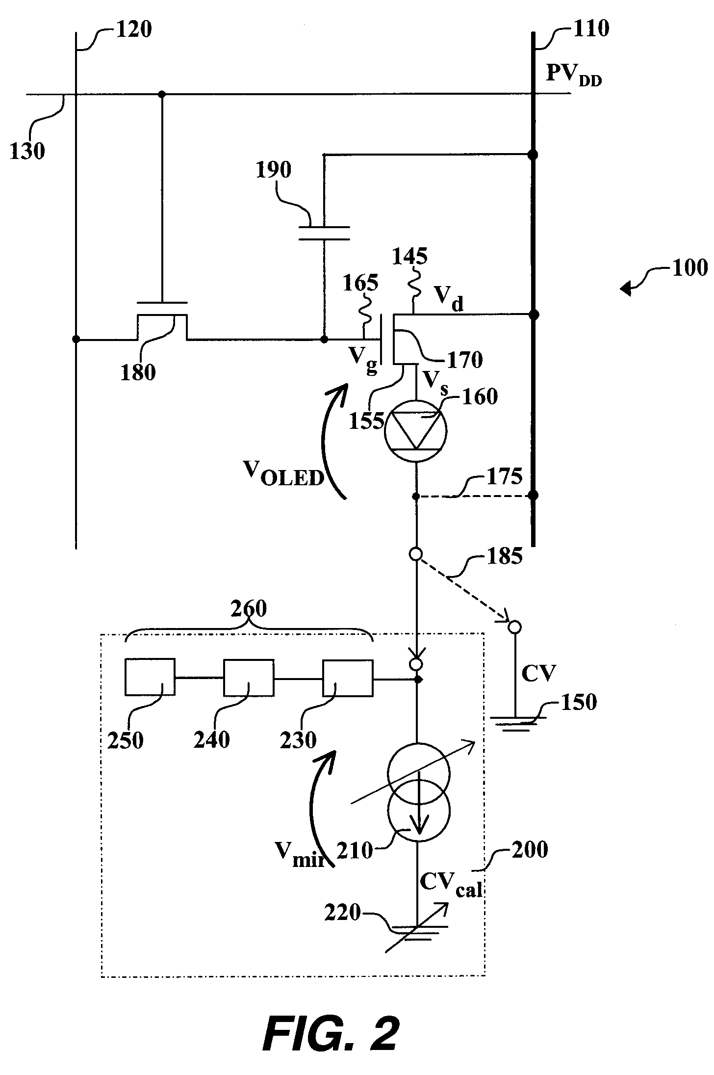 Active matrix display compensating method