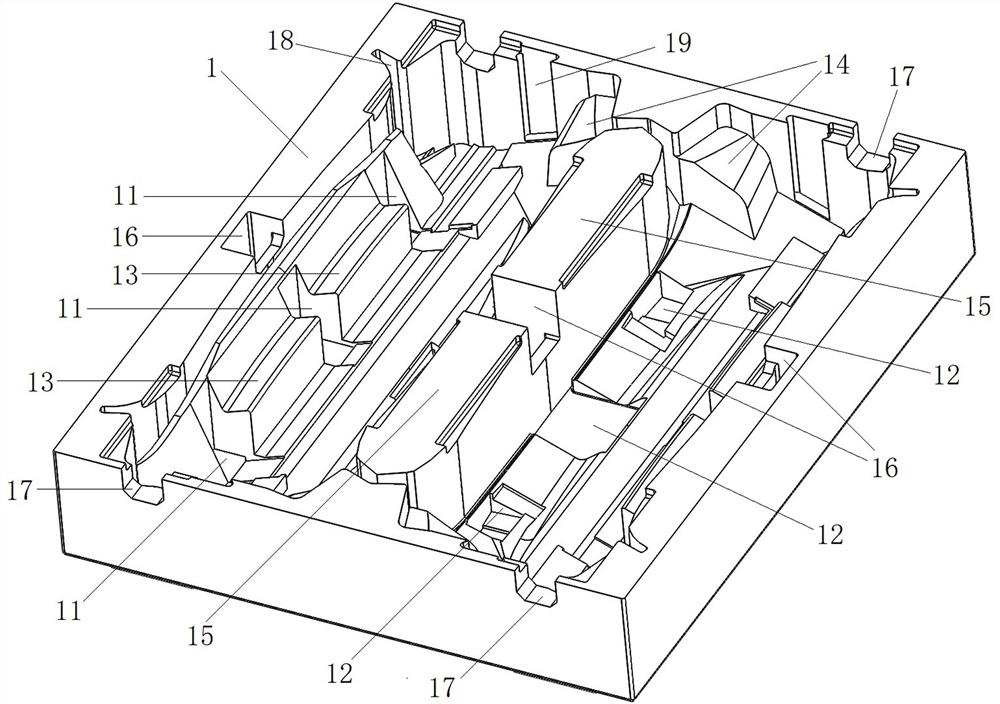 Packaging box for rear panel