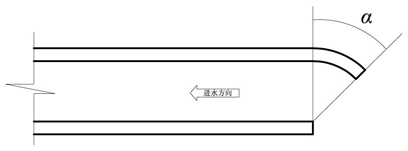 Power plant water intake open channel layout analysis method based on reduction of water intake entrainment effect