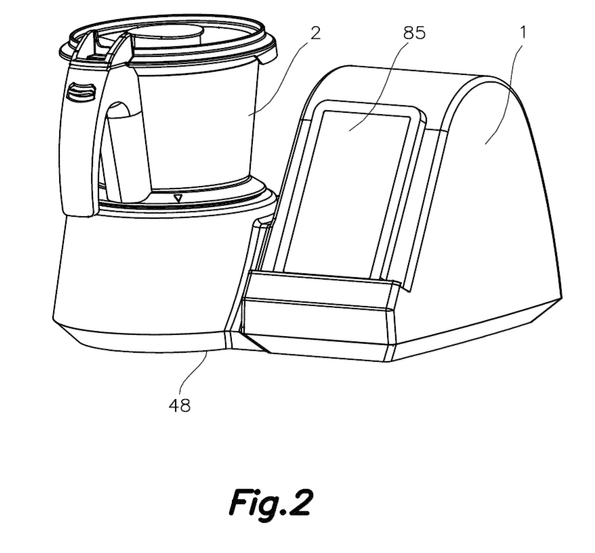 Cooking appliance for processing and preparing foods