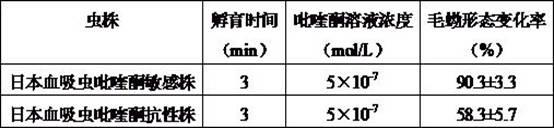 Method for detecting insecticide resistance of schistosoma japonicum miracidia to praziquantel in vitro