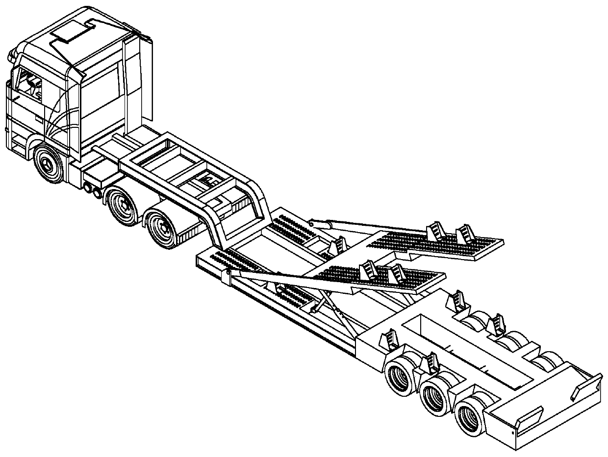 Folding wing type special safety trailer