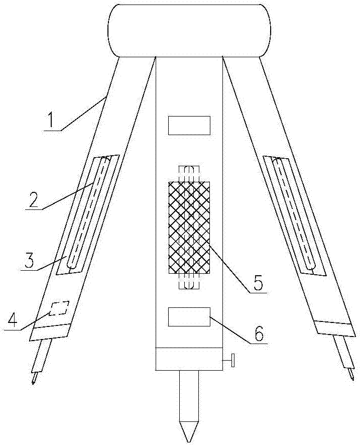 Light reflecting tripod used for coal mine measuring instrument