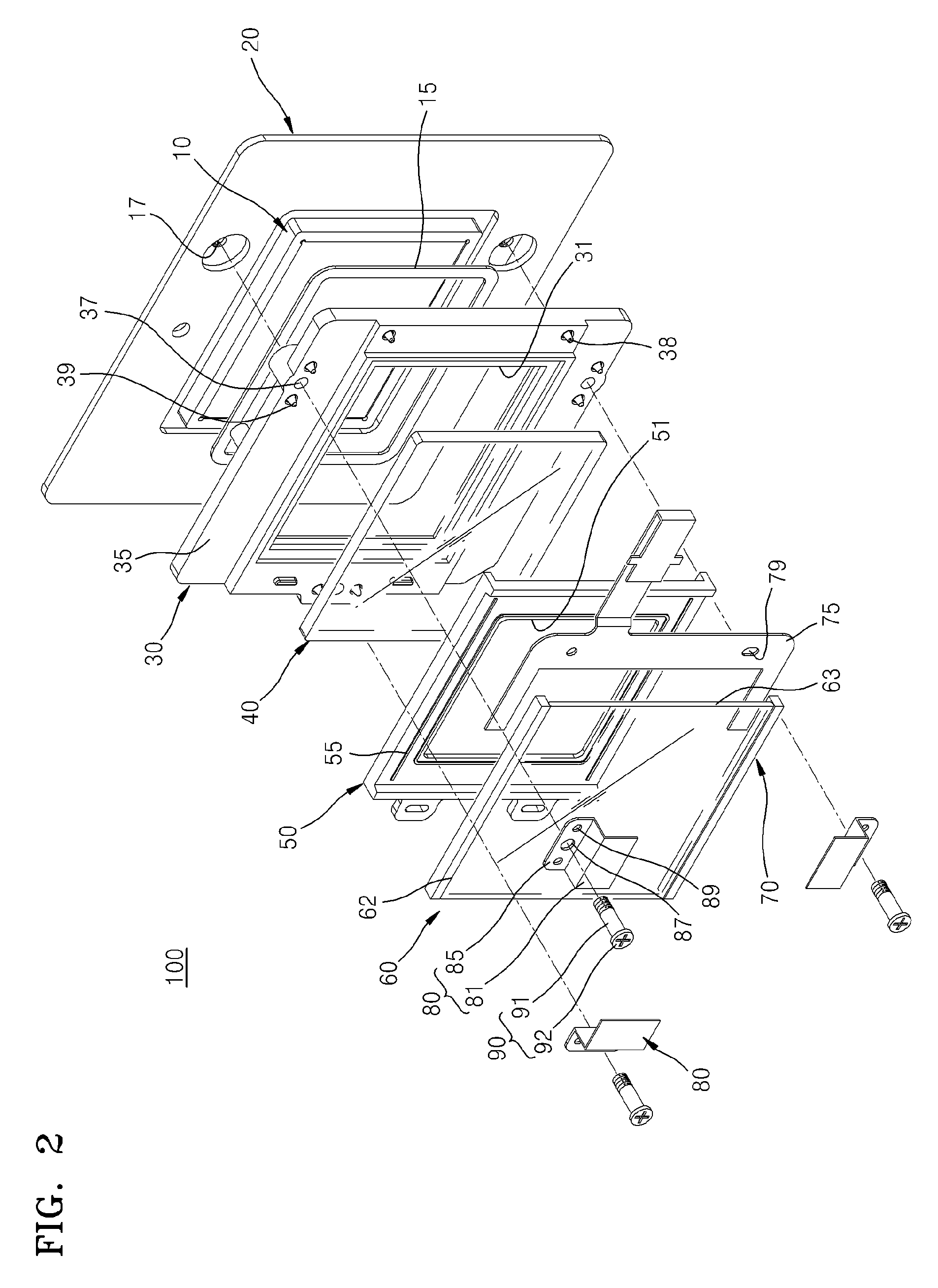 Image sensor assembly for removing dust from a surface of an image sensor