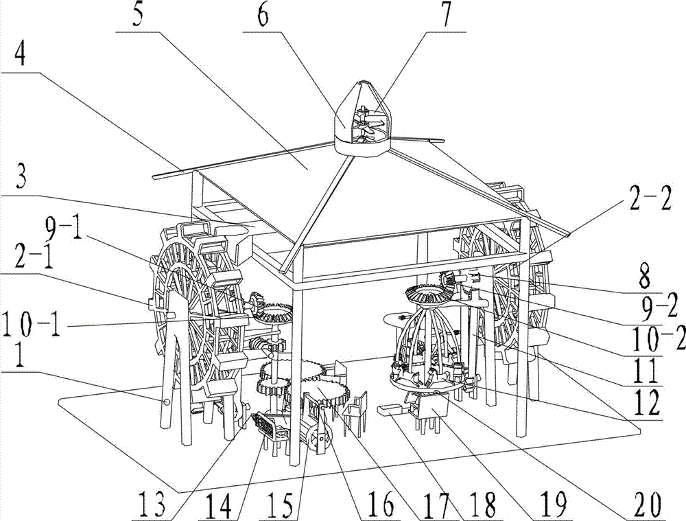 Multifunctional waterwheel body-building system