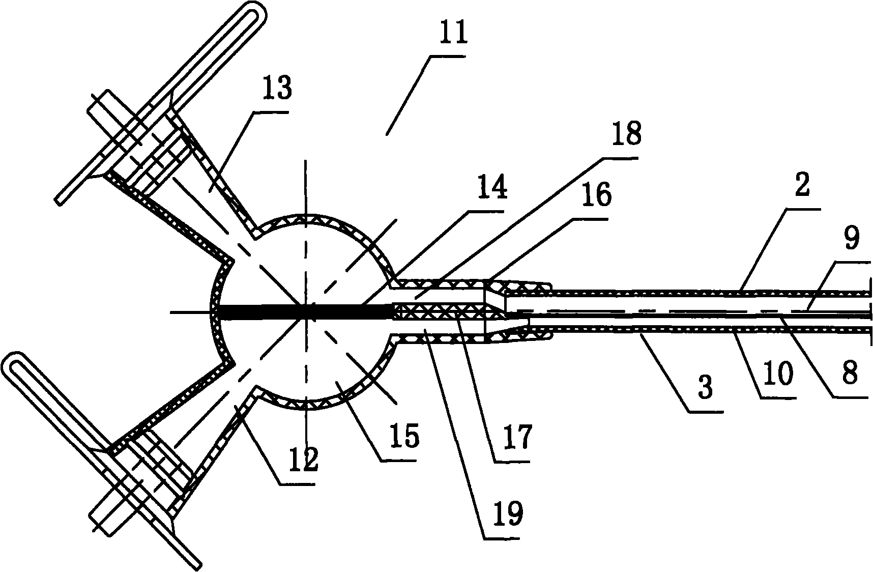 Adjustable double-cavity stomach tube