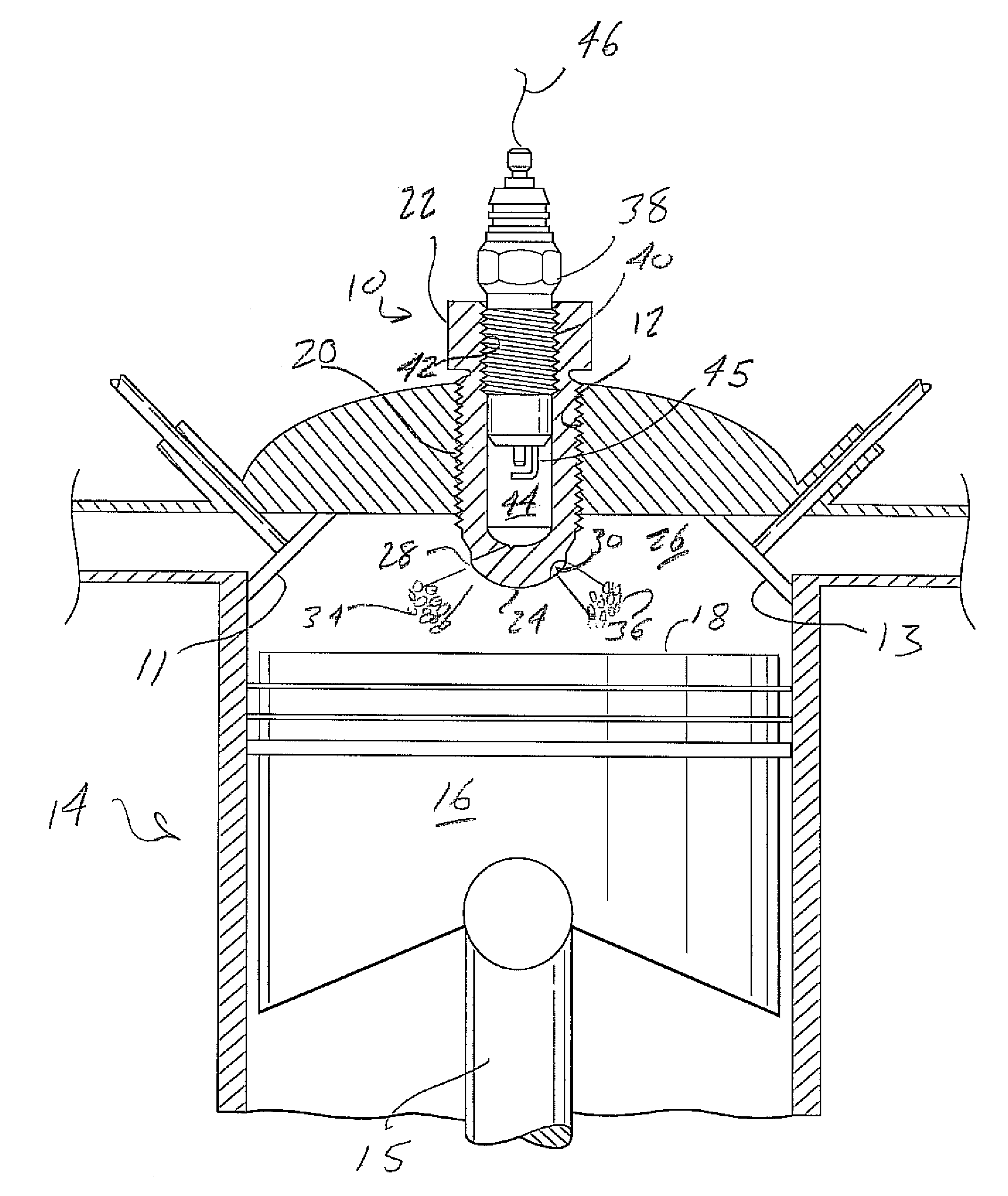 Spark to flame conversion unit, such as employed with an existing spark plug or heat source supplied glow plug for accomplishing more efficient piston combustion