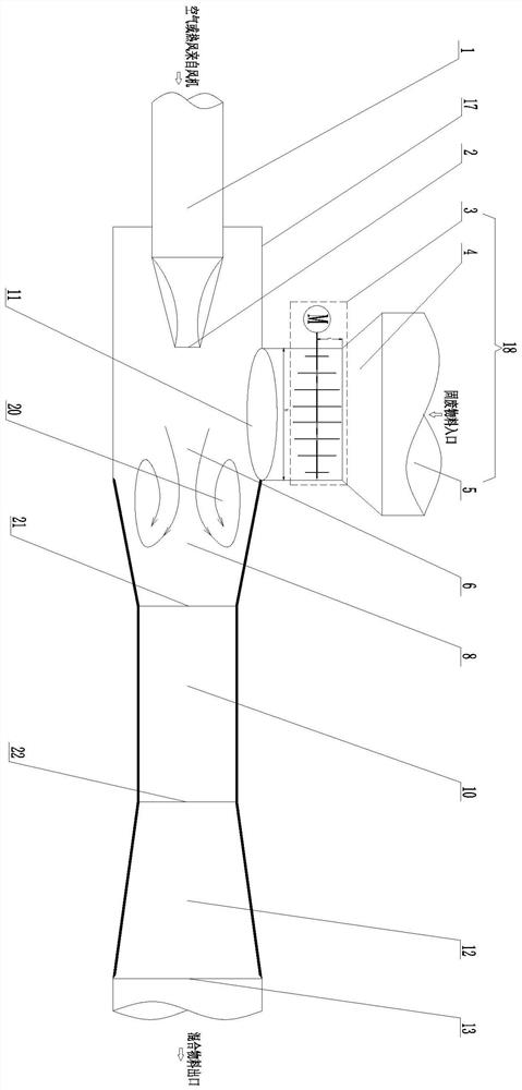 Material conveying device and method for solid waste coupling combustion