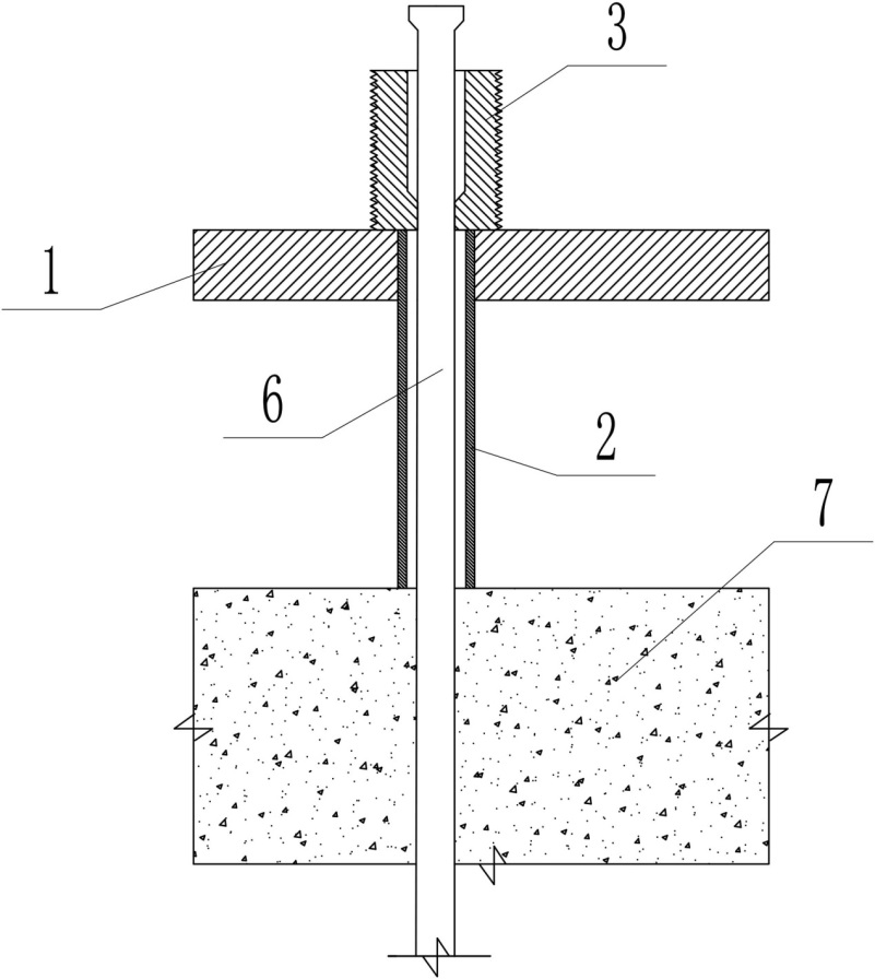 Stress application device for reconstructing prestress after pile breaking of prestressed concrete pipe pile and construction method of stress application device