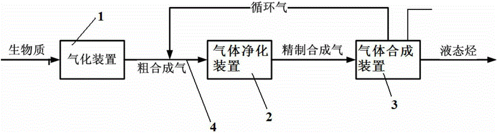 Device and process for manufacturing liquid hydrocarbon products by biomass